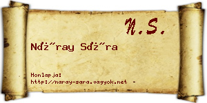 Náray Sára névjegykártya