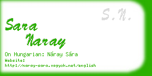 sara naray business card
