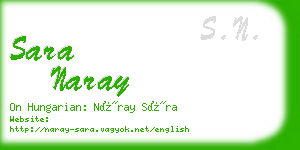 sara naray business card